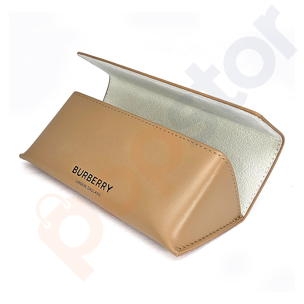 BURBERRY ブラウン ケース FN 5505 Burberry Camel Brown Triangle Soft Leather Eyeglasses Sunglass