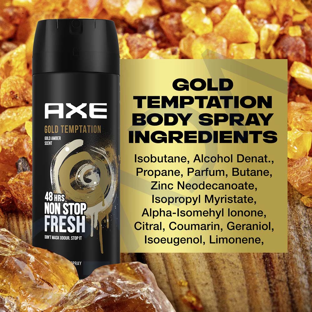 AXE Gold Temptation 48-Hour Fresh Deodorant Body Spray Fragrance