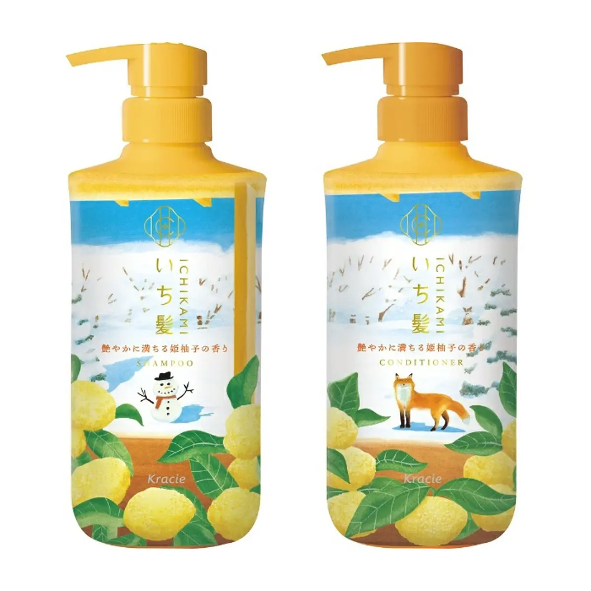 Kracie ICHIKAMI HimeYuzu Hair Care Shampoo & Conditioner Set